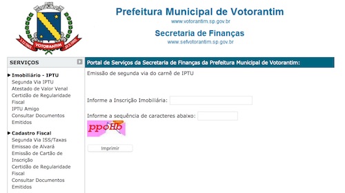 Como tirar a segunda via do IPTU de Votorantim pela internet