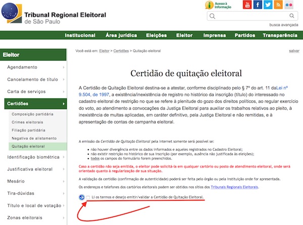 Certidão de Quitação Eleitoral pode ser obtida pelo site